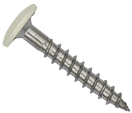 TWISTEC Trespo-Fassadenschrauben, Terrassenschrauben, Holzschrauben, Spanplattenschrauben aus Edelstahl (Reinweiß RAL9010, 4,8x32mm)