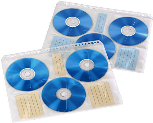 Hama Fogli Porta CD Formato A4, 6 CD per Foglio, 10 pzz