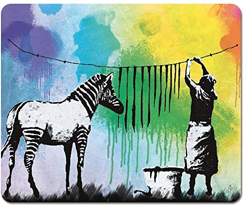 1art1 Banksy Zebra Streifen Waschtag Mauspad 23x19 cm