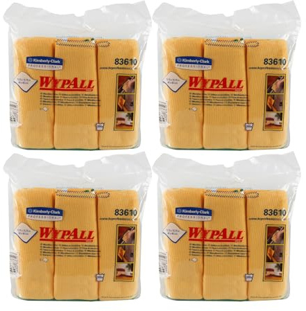Kleenex Mikrofaser-Allzwecktücher, flaches Tuch, gelb, 4 Päckchen x 6 Tücher, 1er Pack (1 x 4 Stück)