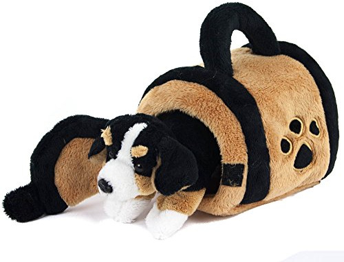 Teddys Rothenburg Kuscheltier Berner Sennenhund in Hundehütte 15 cm braun/schwarz/weiß Plüschhund Stoffhund