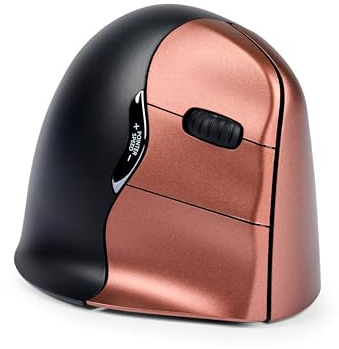 BakkerElkhuizen Evoluent4 Small Wireless, Vertikale Maus, Ergonomisch, Rechtshänder, Braun/Schwarz