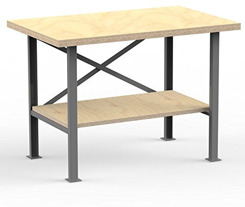 AUPROTEC Profi-Werkbank 1250 x 600 x 850 mm mit Multiplex-Platte 40mm - Werkbankplatte Massiv Multiplex Holz - Industriequalität