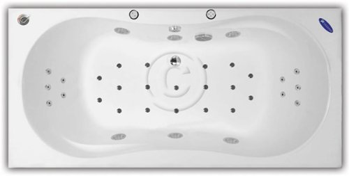 Pegasus Whirlpool Bath with 6 Chromotherapy Light Jets & Spa, Helena 1900x900mm
