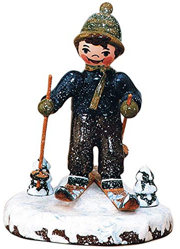 Kleine Figuren & Miniaturen Winterkinder Schneeschuhfahrt - 8cm - Hubrig Volkskunst