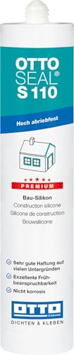 OTTOSEAL S 110 Premium-Bau-Silikon 310ml C56 betongrau – Hoch abriebfest & schnell beanspruchbar – Für die Verfugung von Glaselementen – Sicher gegen Schimmel