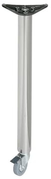 Amig - Standfuß aus Stahl, Modell 6, matt, mit Drehrollen und Bremse, für Bürotisch, Küche, mit Höhenverstellung 10 mm, Maße: 710 x 60 x 1,2 mm, Stärke 15 kg/Bein inkl. Schrauben