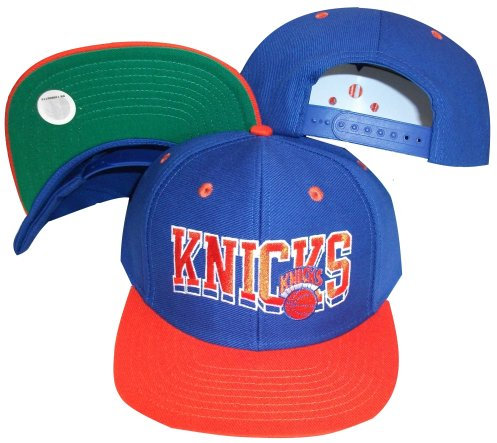 New York Knicks Wave Blue/Orange Two Tone Plastic Snapback Adjustable Plastic Snap Back Hat / Cap