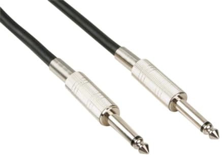 HQ-Power Cavo per altoparlanti, 2 x jack 6,35 mm maschio, mono, 5 m, protezione cavo, perfetto per la trasmissione del suono