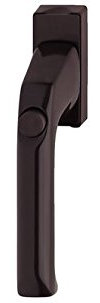 HOPPE Fenstergriff Modellreihe London 013SV/U34 kunststoffbeschichtet braun, mit Druckknopf selbsttätige Verriegelung