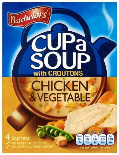 Batchelors Cup a Soup with Croutons Chicken and Vegetable 4 Sachets 110 g (Pack of 9)