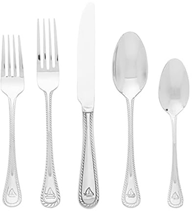 Towle Everyday Nautical Flatware Service for 4, 20 Piece Set, 18/0 Stainless Steel, Silverware Set