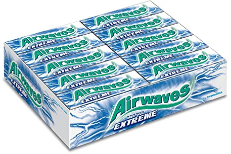 AIRWAVES Chewing-Gum Sans Sucre Menthol Extrême 30x10 Dragées 420g | Chewing-gum mentholé sans sucre pour une haleine fraîche au quotidien, au bureau ou en déplacement avec ce grand format