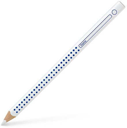 Faber-Castell 110801 - Buntstift Jumbo Grip, für Heft und Tafel, weiß