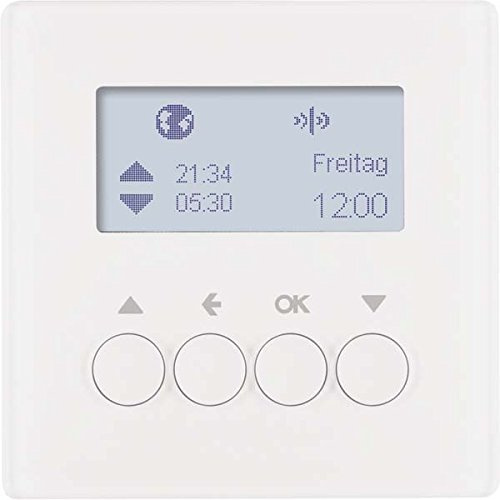 Temporizador para persianas, plataforma berker.Net, aplicación KNX radio, para serie berker Q.1 de hager, blanco polar