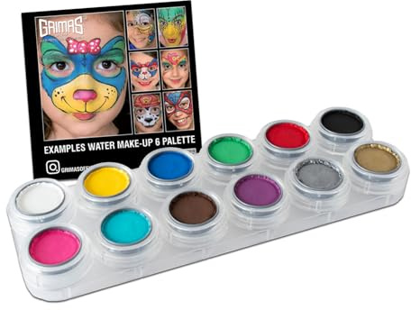 GRIMAS Water Make up Theaterschminke 12 Farben Palette A Schminkanleitungen
