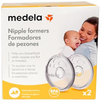 Medela Formadores de pezones, Da forma a los pezones invertidos o planos para preparar la lactancia, sin BPA, talla única, paquete de 2