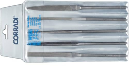 CORRADI-Handy-Feilen-Set, 5-teilig, Schweizer Hieb 00, 215mm, 19503201 – Für die sehr grobe Präzisionsbearbeitung kleinster, schwer zugänglicher Stellen