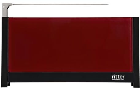 ritter volcano 5 Langschlitz-Toaster mit Brötchenaufsatz, extra schmal, Made in Germany, Rot