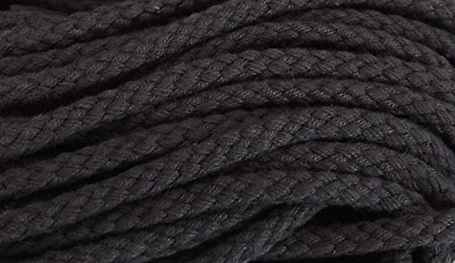 5 m Baumwollkordel 5 mm dunkel grau