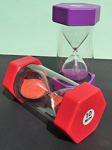 2 STÜCK Maxi Sanduhren 16cm HÖHE 5 + 10 Minuten in Kindergarten QUALITÄT