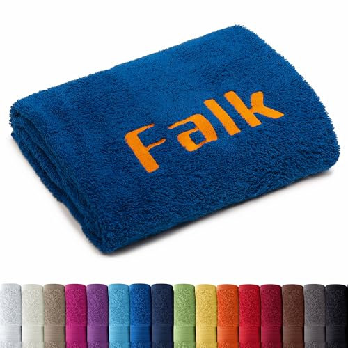 AR Line Besticken Sie Handtuch mit Namen oder mit Wunschtext Bestickt, Saunatuch (70x200cm) in Royal