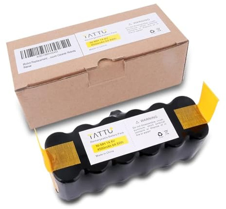 TATTU Batteria di ricambio compatibile con iRobot Roomba 4500mAh 14,4V Batteria NiMH compatibile con aspirapolvere iRobot Roomba Serie 500, 600, 700, 800, R3, 80501, 4419696, Scooba 450
