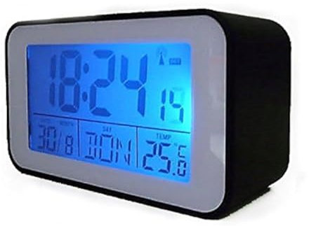 Soytich Funkuhr mit Thermometer Funkwecker Wecker Uhr in schwarz (SN4491s)