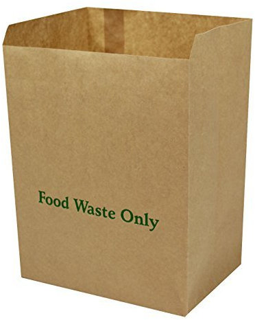 8 Litre x 75 Paper Compostable Bags Kitchen Caddy Liners - Food Waste Bin Liners - EcoSack 8L Biodegradable Bags with Composting Guide