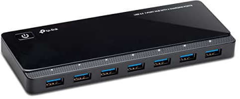TP-Link UH720 Hub USB 3.0, 7 Ports Multiprise USB, 2 Ports de Charge Exclusifs 5 V/2.4 A, Indicateur LED, Switch USB, Compatible avec MacBook Pro iMac Surface Pro XPS PC Ordinateur Portable Clé USB