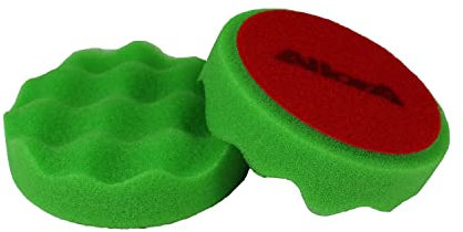 AllorA – Polierpad gewaffelt zur Autolack Pflege – lackschonender Polierschwamm zum Verarbeiten von Polituren & Schleifmitteln wie 3M Schleifpaste (Ø 80 mm | Grün)