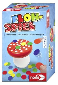 Noris 606144010 Gioco delle pulci, Gioco per bambini dai 4 anni,Classico gioco di abilità, per 1-4 giocatori