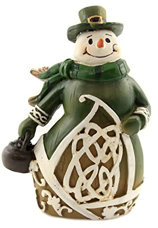 Roman Giftware Inc., Irish & Celtic Collection, 6 H Woodcut Irish Snowman,Religious, Inspirational, Durable (6x3x6)