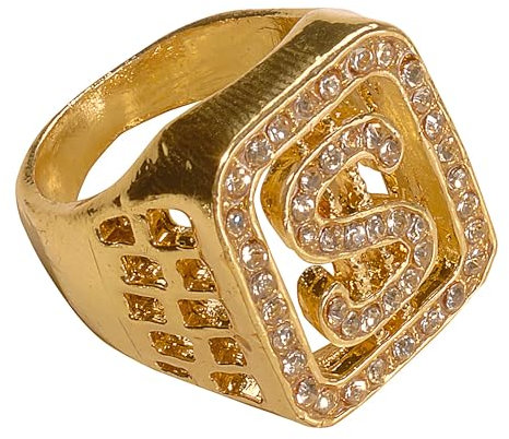W WIDMANN MILANO Party Fashion 2112P - Strass $ Ring, Schmuck, Dollar-Ring, Motto-Party, Karneval