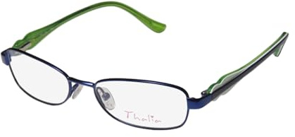 Thalia Fiel Childrens/Kids/Girls Designer Full-rim Spring Hinges Eyeglasses/Eye Glasses (45-15-120, Navy / White / Green)