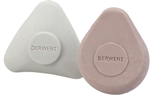 Derwent - Set de 2 Gommes Ergonomiques, Qualité Professionnelle, 2301964