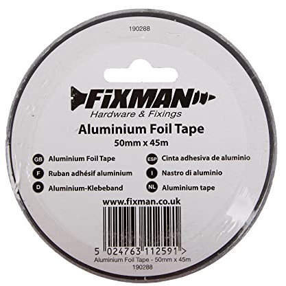 Fixman, Nastro adesivo in alluminio, 50 mm x 45 m, Grigio (argento)