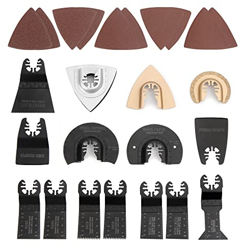 WORKPRO 25-piece Oscillating Multitool Accessories, Quick Release Oscillating Saw Blades to Cut Wood Metal Plastic, Fit Dewalt Worx Milwaukee Black&Decker Rockwell Makita Fein Craftsman