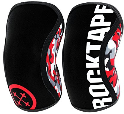 Rocktape Assassins – Rodilleras Unisex (5 mm), Estampado de Camuflaje en Rojo, Unisex Adulto