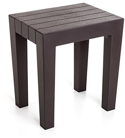 Tatay banqueta Rectangular Fabricada en Polipropileno Texturizado marrón, con Acabado Efecto Madera. Protección Anti-UVA, Apta para Interior y Exteriores. Medidas 38x29x41m5 cm