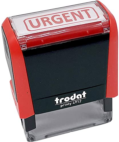 Trodat X-Print 4912 - Timbro automatico ricaricabile, con testo urgente, colore rosso, dimensioni 47 x 18 mm