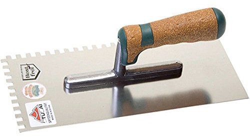 Stubai 433651KG Platoir inoxydable avec denture/manche en liège, Argent/Brun, 6 mm