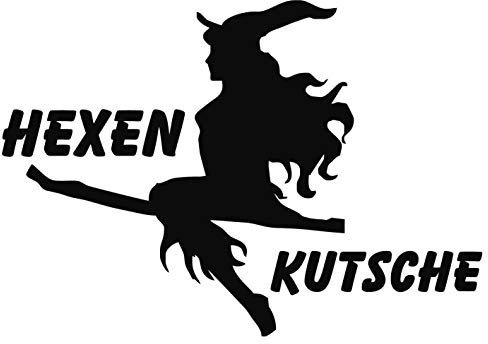 kleb-drauf | Hexenkutsche | verschiedene Größen und Farben | Autoaufkleber Autosticker Decal Aufkleber Sticker | Auto Car Motorrad Fahrrad Roller Bike | Deko Tuning Stickerbomb Styling Wrapping