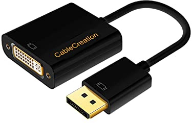 CableCreation DP to DVI Adapter - DP Male to DVI Female, Supports 1080P@60Hz, 0.5 FT