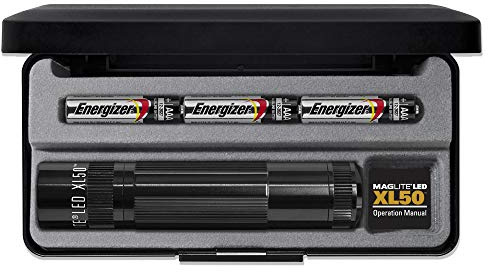 Mag-Lite LED Taschenlampe XL50, 200 Lumen, schwarz, 12 cm mit 3 Modi und Endkappenschalter, XL50-S3017