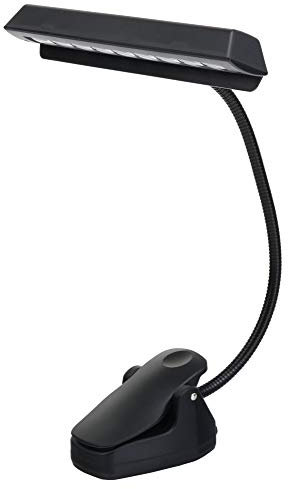 Showlite MSL-1 LED Notenpultleuchte (9 Stück helle LEDs, als Standleuchte verwendbar, flexibler Schwanenhals, Schwarz)