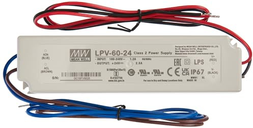 LED Netzteil 60W 24V 2,5A ; MeanWell, LPV-60-24 ; Schaltnetzteil