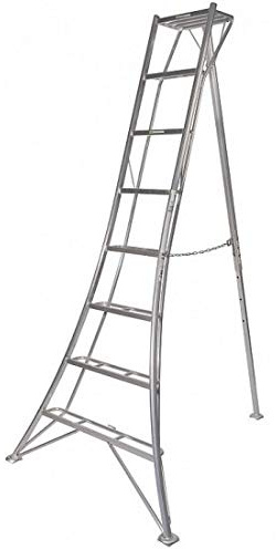 Estate to Garden Tripod Ladder 2.4m Aluminium Arborist 1 adjustable leg (2.4m)