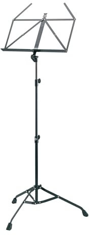 K&M 107 Notenpult Schwarz – Ausziehbarer Notenständer 67,5 - 147 cm - klappbare Notenablage, faltbares Metall-Stativ