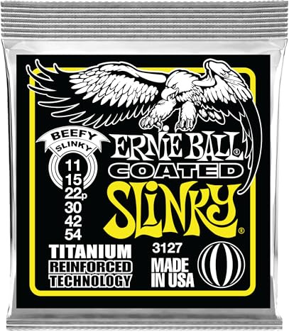Ernie Ball Beefy Slinky Coated RPS E-Gitarrensaiten, Titandrahtwicklung, Stärke 11–54